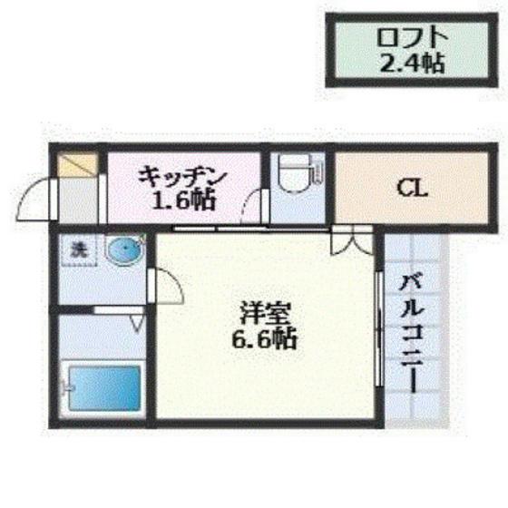 ロングリングロングランド(1SK/2階)の間取り写真