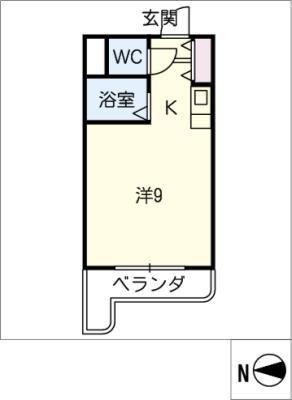 ヒラオカマンション(1K/3階)の間取り写真
