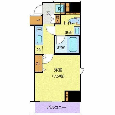 ジェノヴィア新宿中落合スカイガーデン(1K/9階)の間取り写真