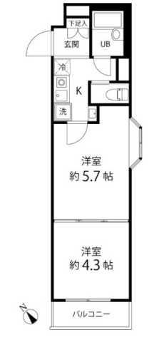 TS GARDEN EBISU(2K/4階)の間取り写真