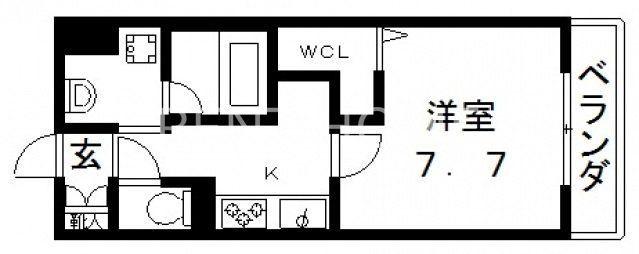 エルシオン(1K/6階)の間取り写真