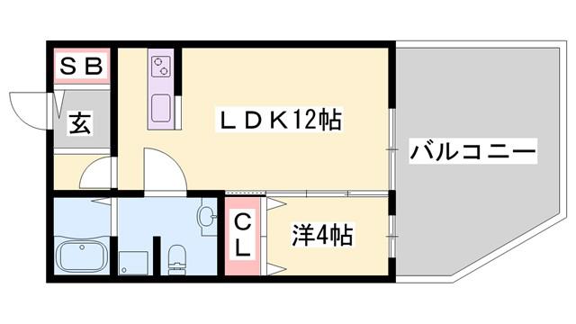 ジュネスコート(1LDK/1階)の間取り写真