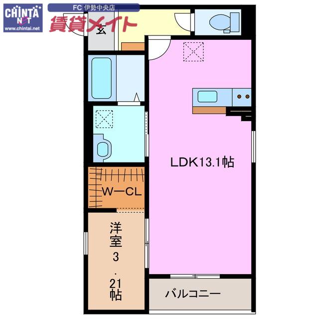 AKATSUKI RESIDENCE(1LDK/2階)の間取り写真
