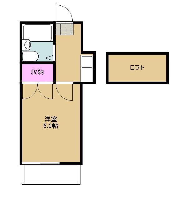 グラシオ若葉(1K/2階)の間取り写真