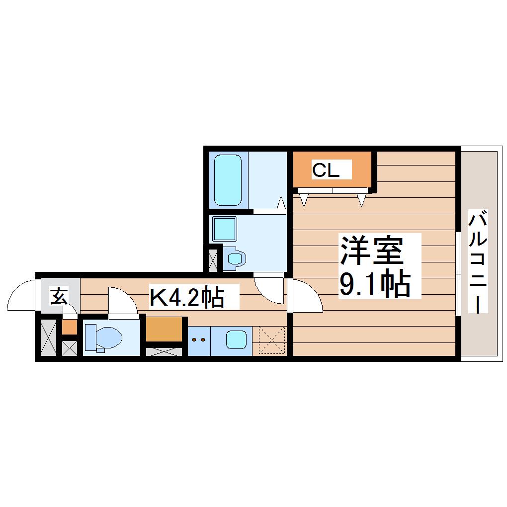 COSMO CITYII(1K/3階)の間取り写真