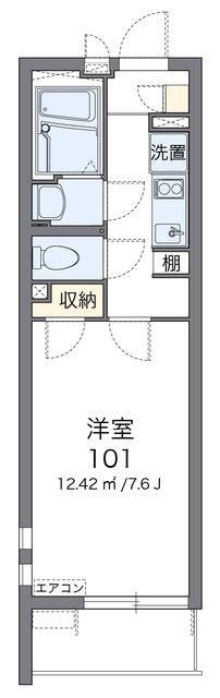クレイノスクエア与野(1K/3階)の間取り写真