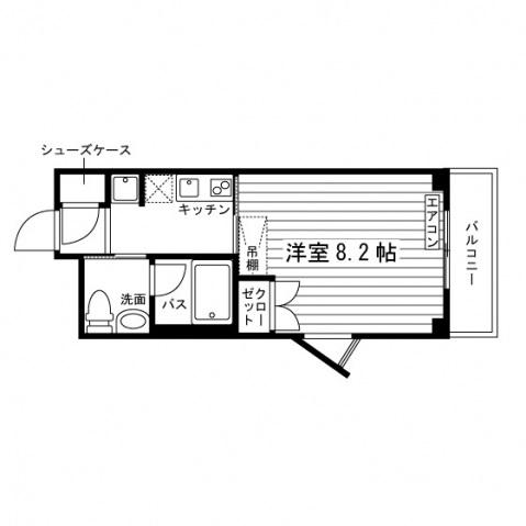 ダイヤハイツ梅ヶ丘(1K/3階)の間取り写真