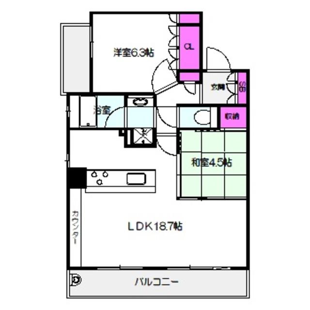 守口ミッドサイト文禄ヒルズTHERESIDENCE(2LDK/10階)の間取り写真