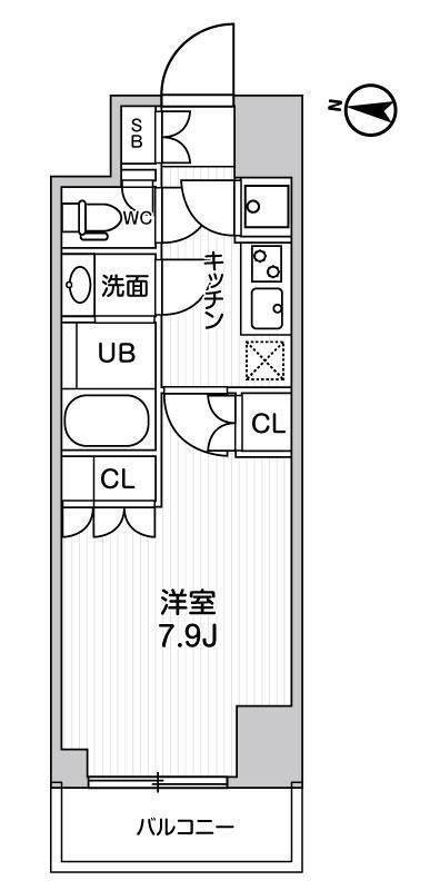 ガリシア森下V(1K/6階)の間取り写真