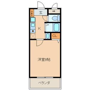 プティリヴィエール(1K/2階)の間取り写真