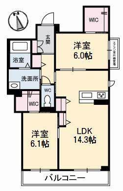 パルテ アリオーソ(2LDK/3階)の間取り写真