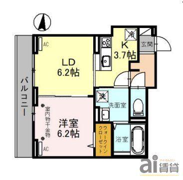 ウィングランデ(1LDK/2階)の間取り写真