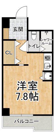 学が丘カレッジハイツ(1K/5階)の間取り写真