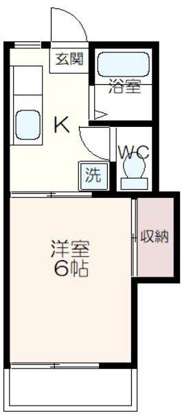 ハイム新百合ヶ丘(1K/1階)の間取り写真