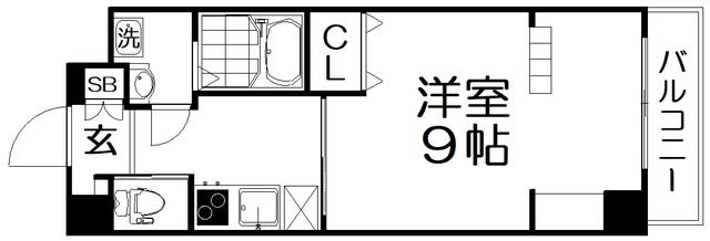 プレシス枚方(1K/4階)の間取り写真