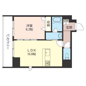 マストライフ秋葉原イースト(1LDK/8階)の間取り写真