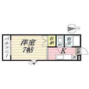 第3磯部コーポA棟(1K/3階)の間取り写真