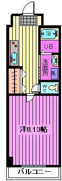 WING COURT(1K/3階)の間取り写真