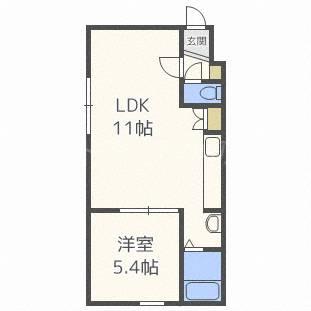 PROUD南郷(1LDK/4階)の間取り写真