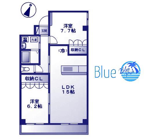 カルキノス(2LDK/3階)の間取り写真