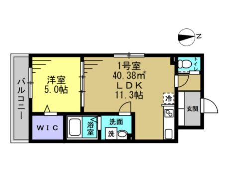 プレジール(1LDK/1階)の間取り写真