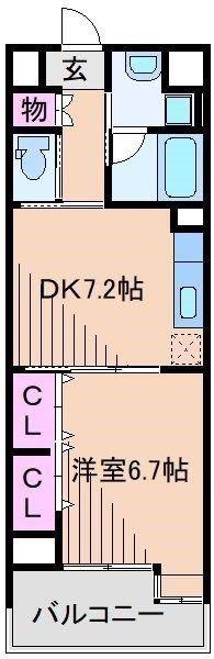 ワイズ新横浜(1DK/8階)の間取り写真
