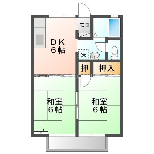 ユトリロ片山(2DK/2階)の間取り写真
