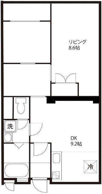 深川B棟(2SDK/7階)の間取り写真