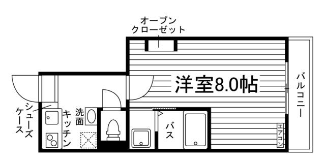CASA GRANDE東岡山(1K/1階)の間取り写真