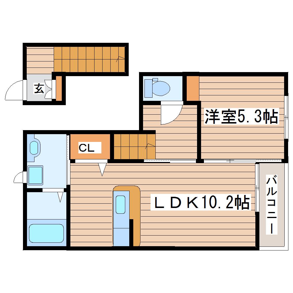 アリエッタ(1LDK/2階)の間取り写真