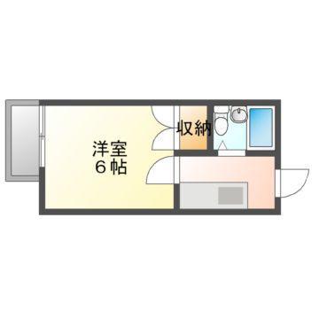 ブロリー(1K/1階)の間取り写真