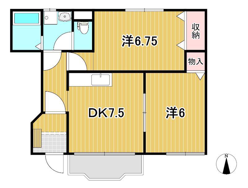 シューペルブ(2DK/1階)の間取り写真