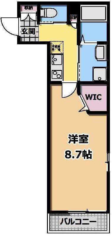 クロースエビス(1K/2階)の間取り写真