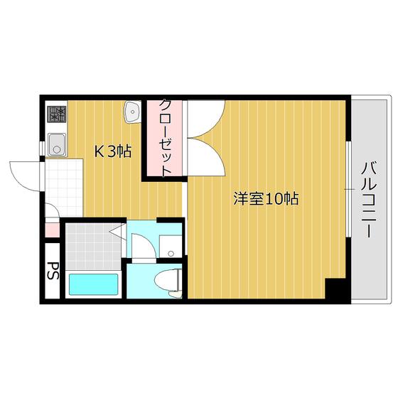 ラベンダー15(1K/3階)の間取り写真