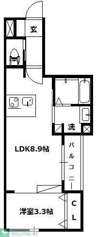 リバーフィールド鈴谷(1LDK/2階)の間取り写真