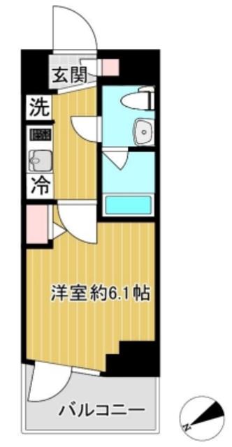 SHOKEN RESIDENCEお花茶屋(1K/5階)の間取り写真