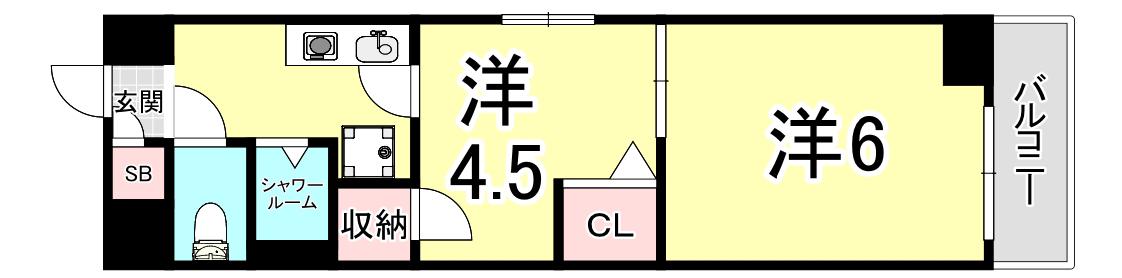キャッスルコートLL(2K/3階)の間取り写真