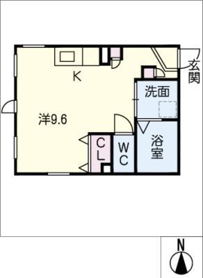 ARK岩塚駅南 C棟(ワンルーム/4階)の間取り写真