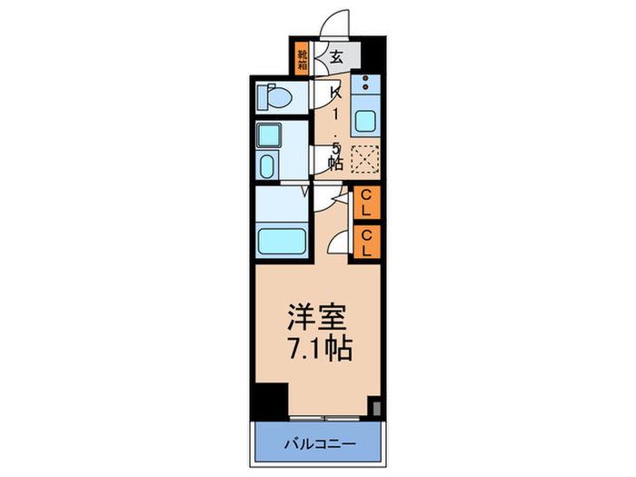 S-RESIDENCE高井田CENTRAL(1K/8階)の間取り写真