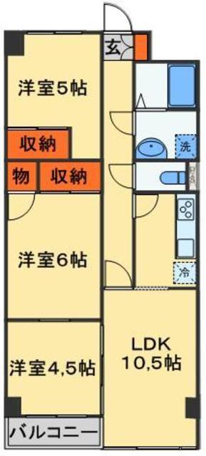 シンフォライズ船橋(3LDK/3階)の間取り写真