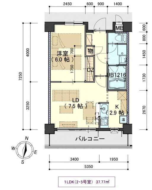 プラッツ木町(1LDK/4階)の間取り写真