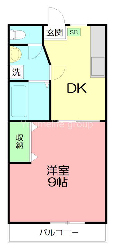柏柳ビル(1DK/3階)の間取り写真