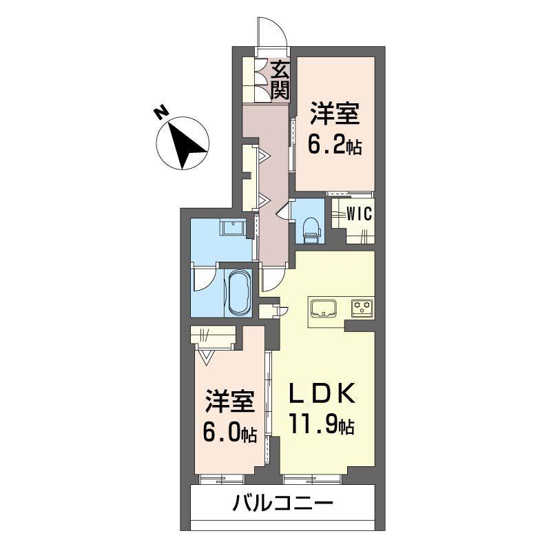 ティエンポ フェリズ I(2LDK/3階)の間取り写真