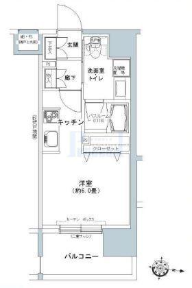 パークキューブ板橋本町(1K/12階)の間取り写真
