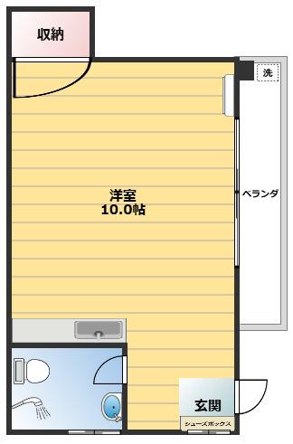 コーポ国場(ワンルーム/2階)の間取り写真
