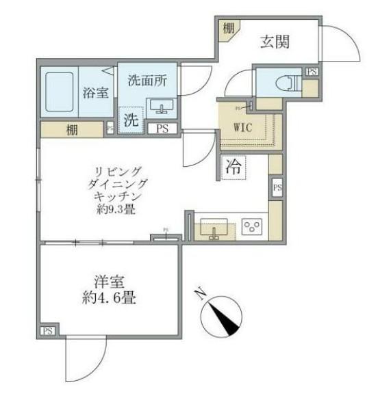 EXAM AKASAKA エクサムアカサカ(1LDK/1階)の間取り写真