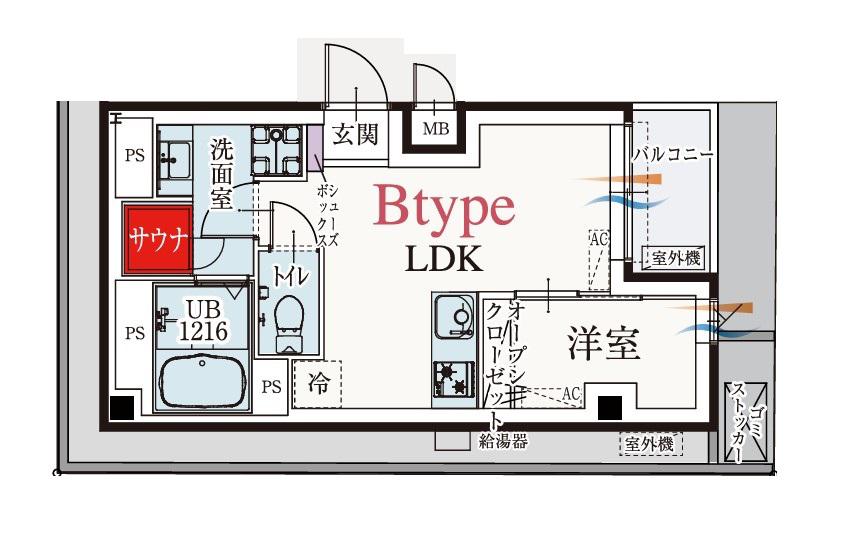 BCASA金町イースト(1LDK/1階)の間取り写真
