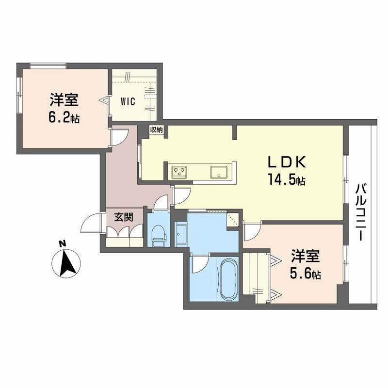 べレオ大堂(2LDK/3階)の間取り写真
