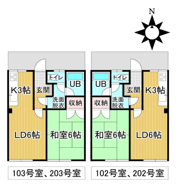 スカイハイツ(1DK/2階)の間取り写真