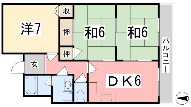 Fビルハイツ(3DK/3階)の間取り写真